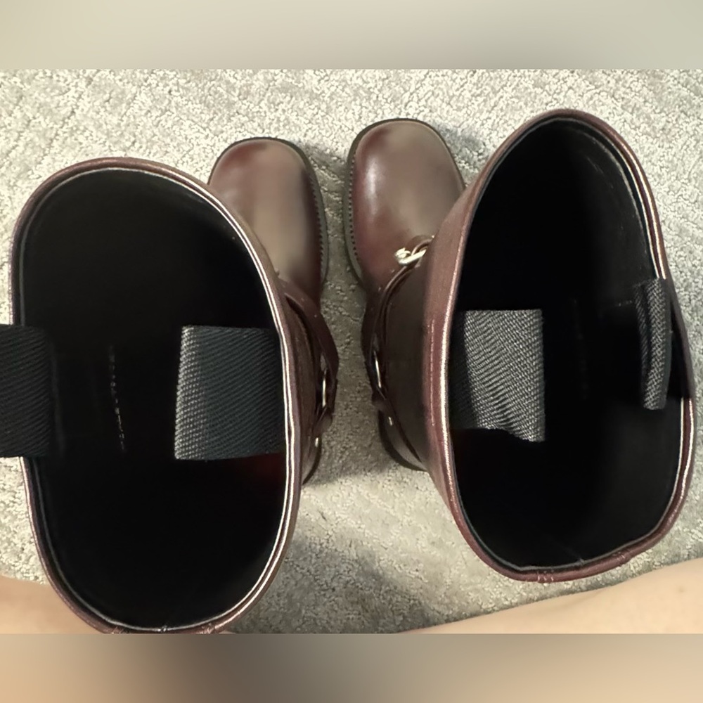 Burberry Brown Leather Combat Moto Boots - Picture 13 of 16
